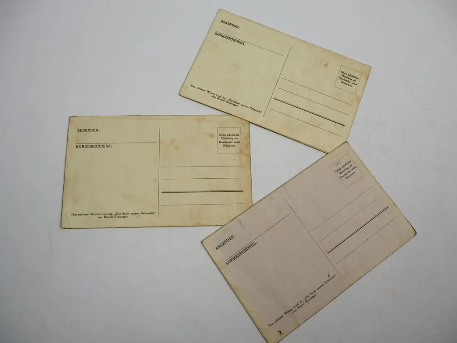 3x Molitor Liederkarte Lyra Verlag 1910 Leipzig Wien Rückseite mit AK Einteilung