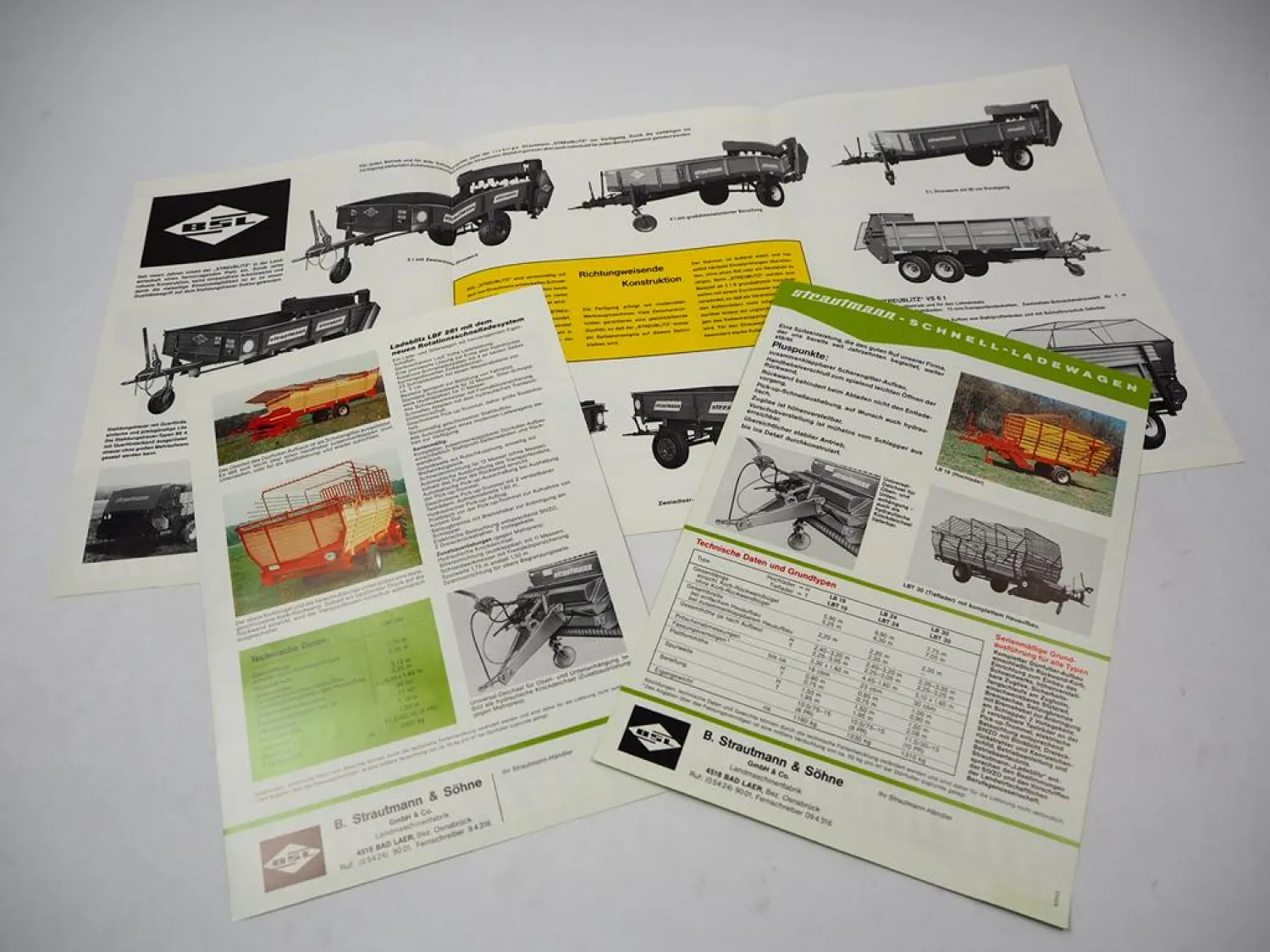 3x Original Prospekt BSL Strautmann Ladeblitz LFB 261 Streublitz ca. 1990er Jahre