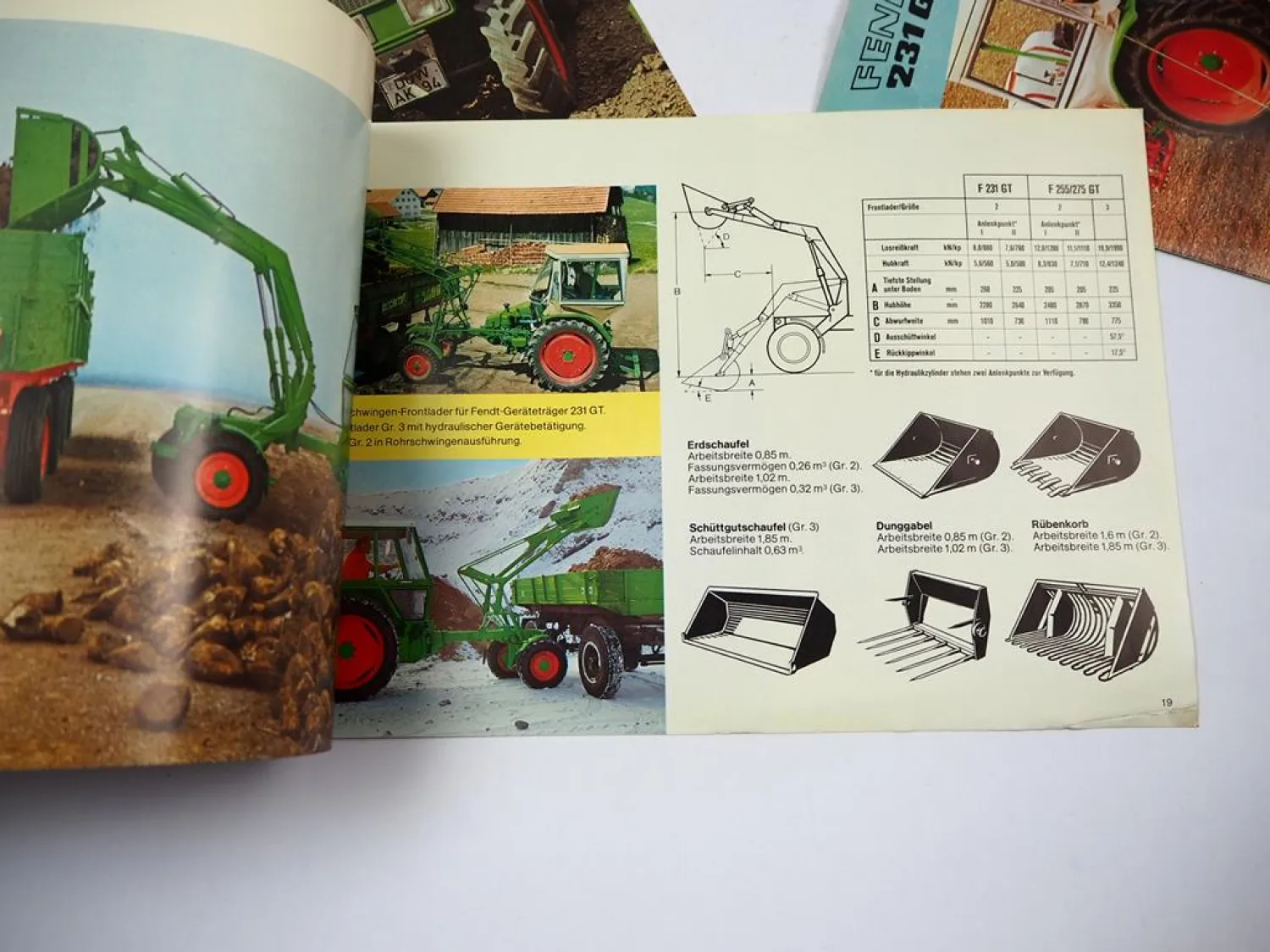 3x Original Prospekt Fendt 255 275 231 GT Geräteträger Farmer Traktor 1970er J