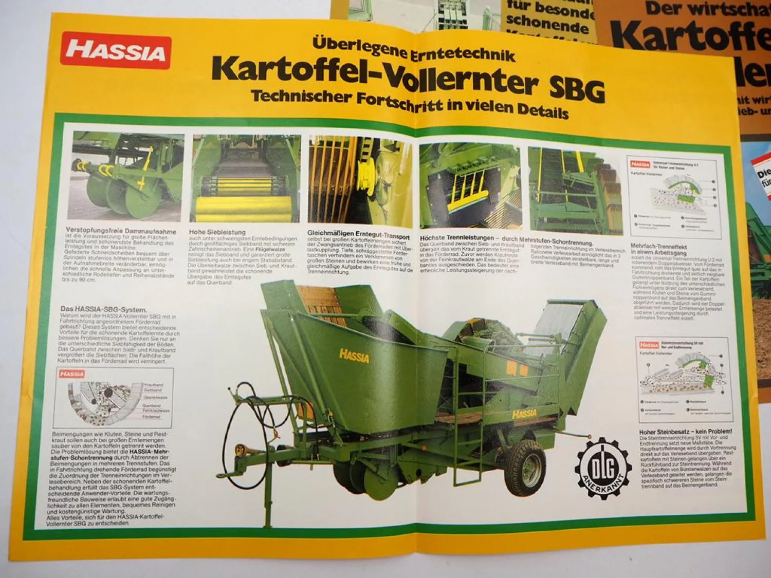 3x Original Prospekt Hassia SKM SSK SBG Kartoffel Vollernter 1970 Jahre