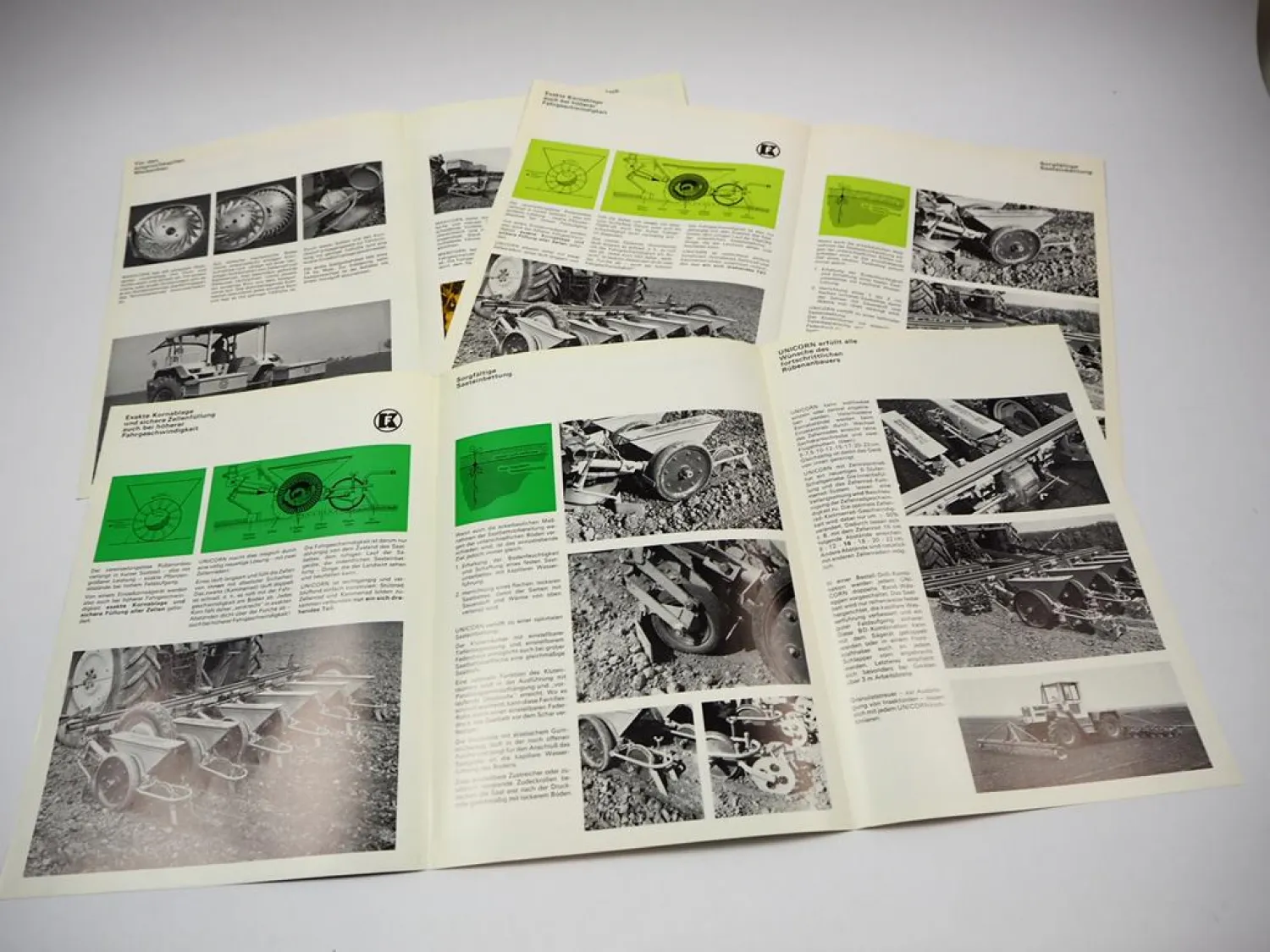 3x Original Prospekt Kleine Unicorn Maxicorn Einkorndrille Anbaugeräte