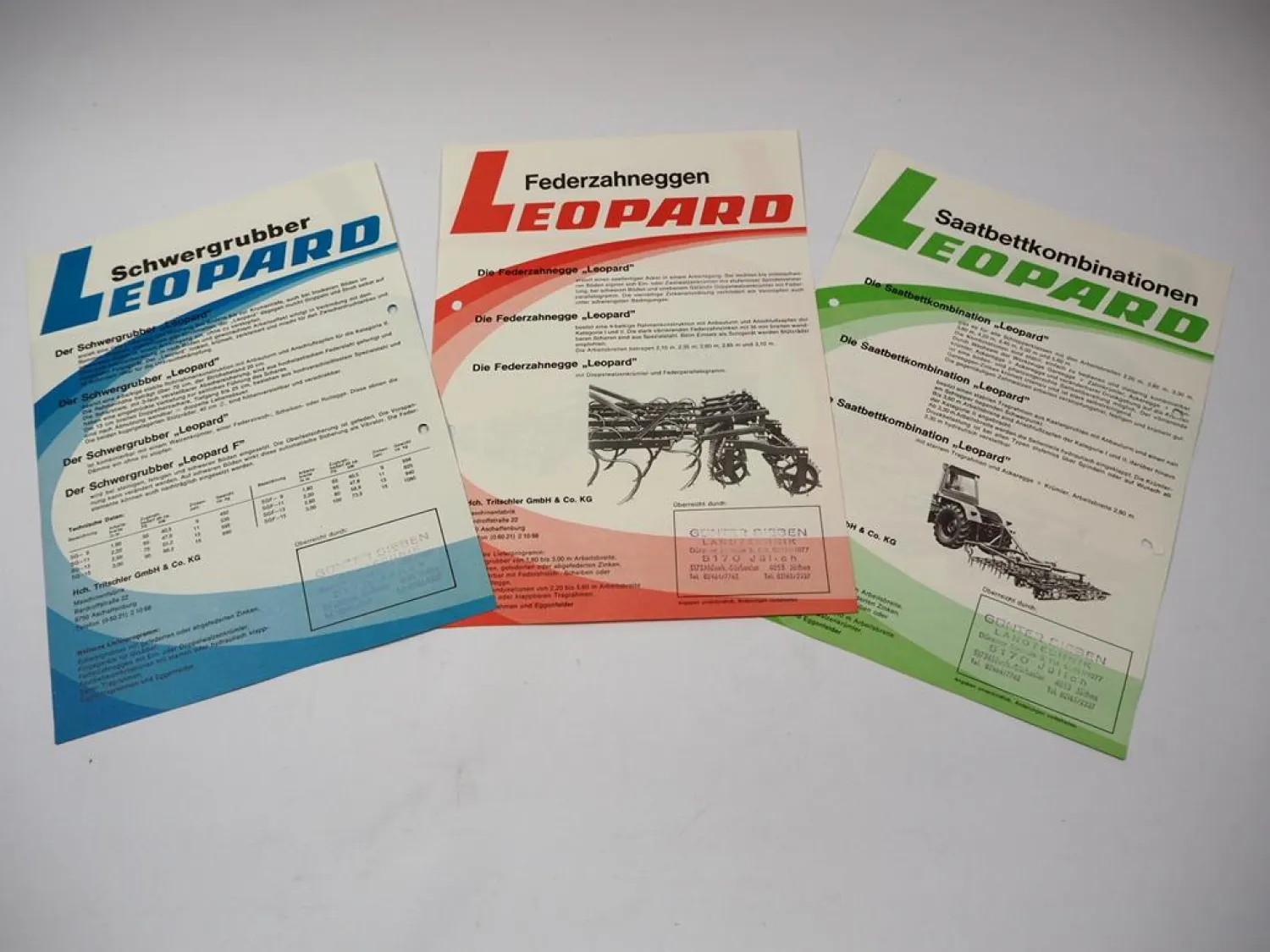 3x Original Prospekt Leopard Grubber Eggen Saatbettkombinationen am Deutz Intrac