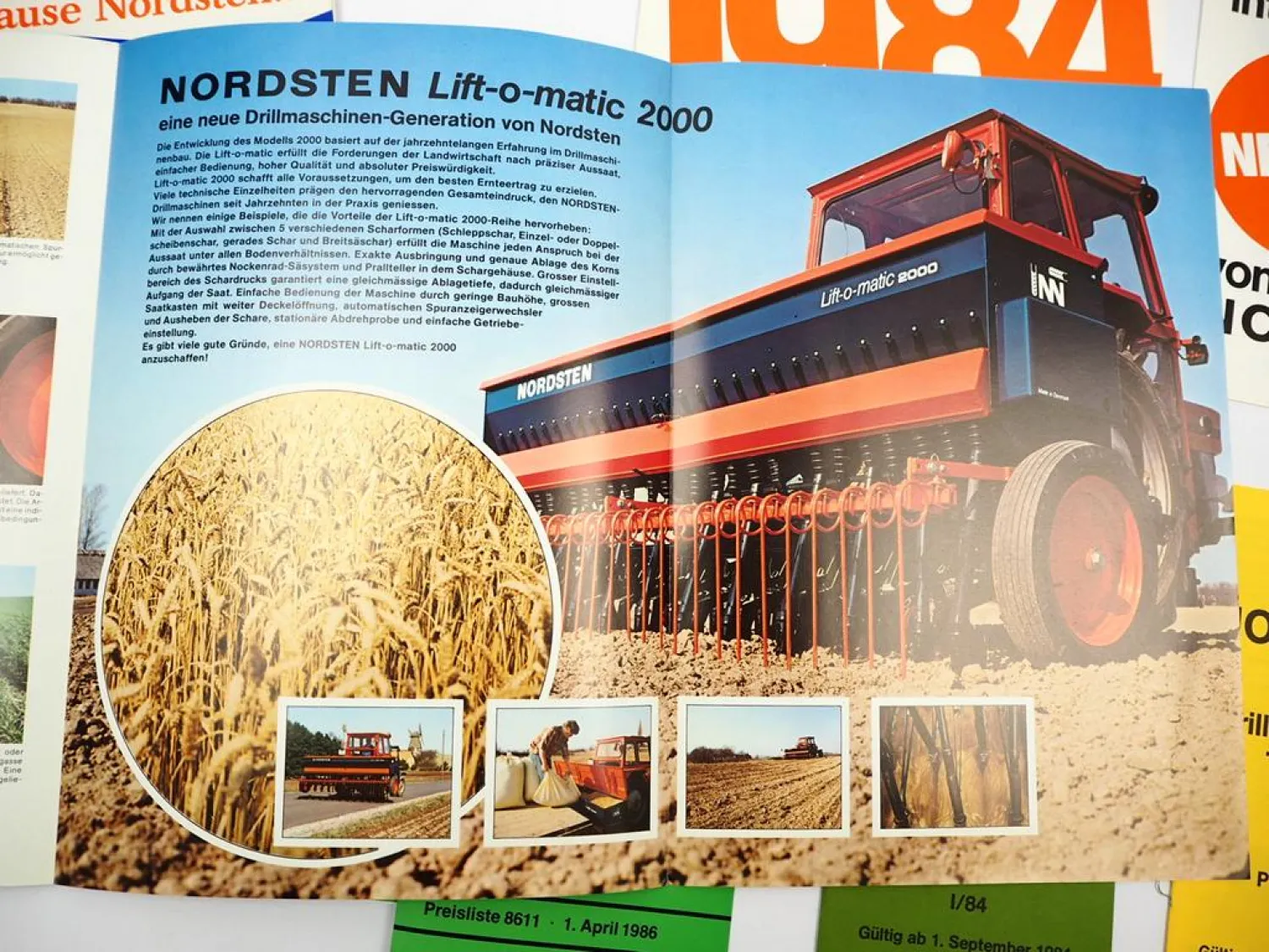 3x Original Prospekt Preisliste Mappe Nordsten Drillmaschine 1980er Jahre