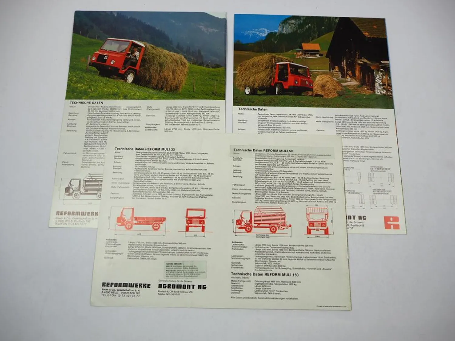 3x Original Prospekt Reform 30 33 50 150 Muli Universaltransporter Landtechnik
