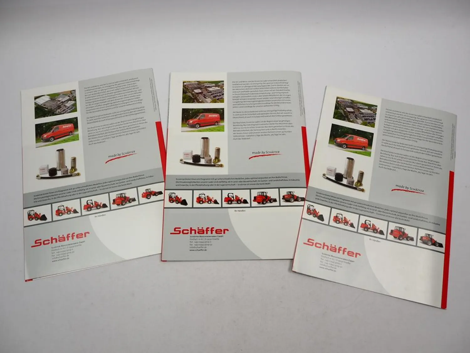 3x Original Prospekt Schäffer 2345 bis 9660 T Z Hoflader Radlader Telelader 2017