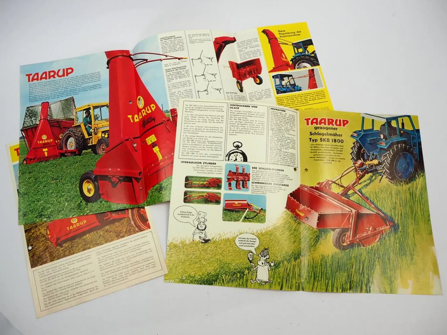 3x Original Prospekt Taarup BS SKB Handy Häcksler Anbaugerät f. Schlepper 1970er
