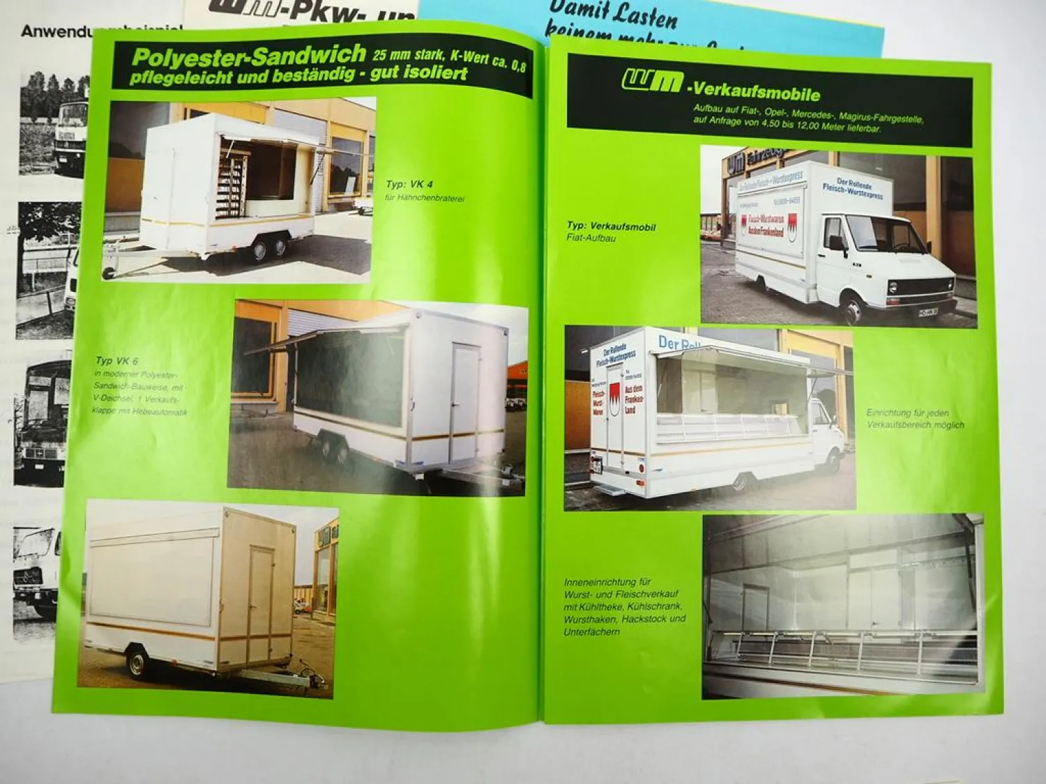 3x Original Prospekt WM Meyer Fahrzeugbau Werneck PKW Anhänger 1983