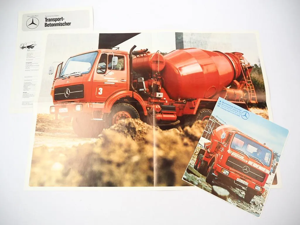 3x Prospekt Mercedes Benz Nutzfahrzeuge LKW 2224 Betonmischer 1970/80er Jahre