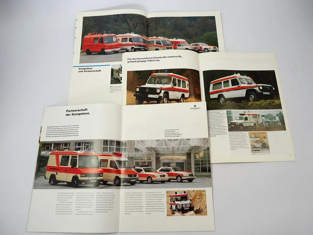 3x Prospekt Mercedes Benz Rettungsfahrzeuge Krankentransport Gesamtprogramm