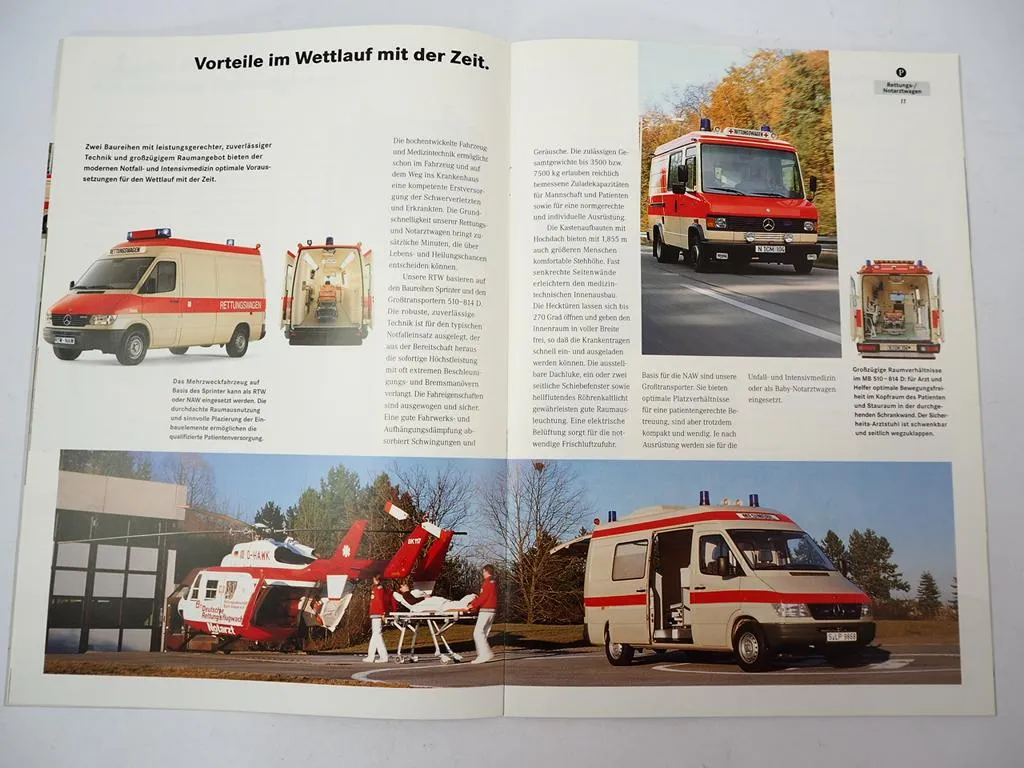 3x Prospekt Mercedes Benz Rettungsfahrzeuge Krankentransport Gesamtprogramm