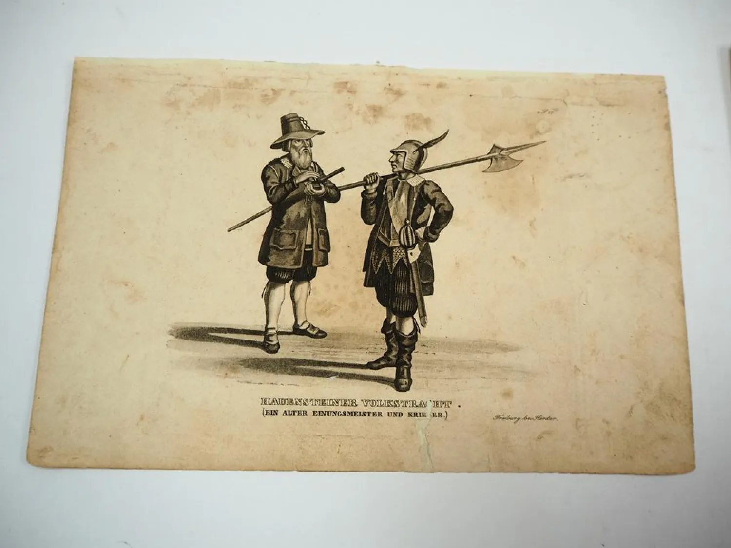 3x wohl Stahlstich Herder Freiburg Ortenberg Volkstrachten Markgraf Baden 1860