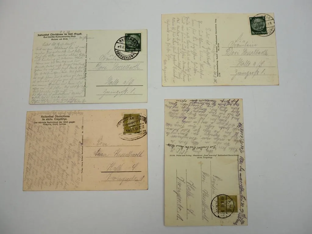4 Foto AK Radiumbad Oberschlema 1930er Jahre Sachsen