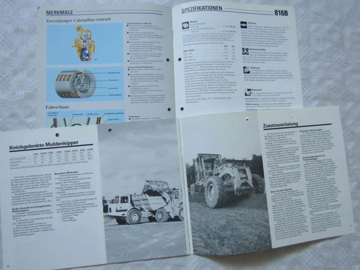 4 Prospekte CAT 816B 826C Müllverdicher D6H Series 2 Mülldozer Abfallbeseitigung