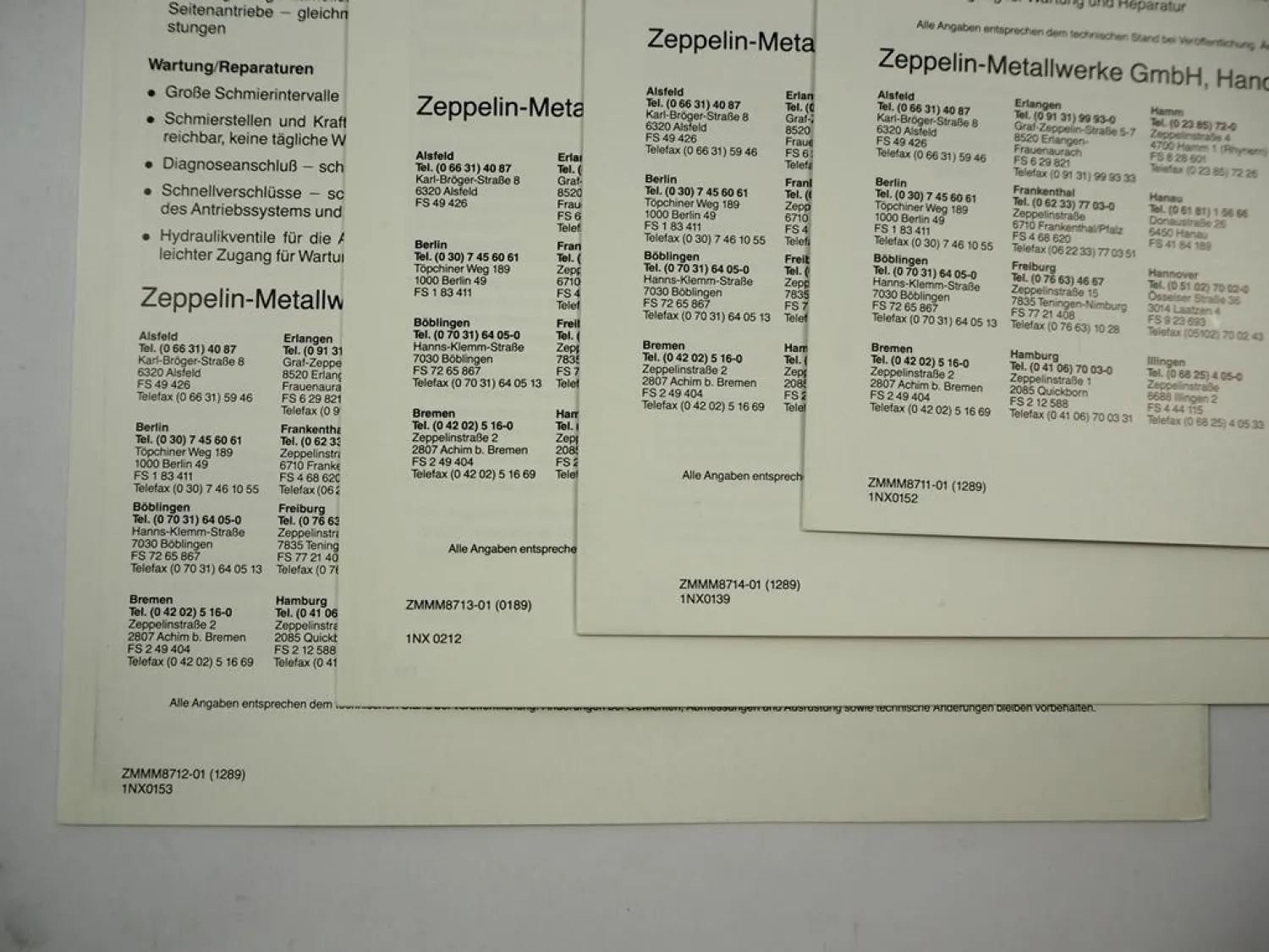 4 Prospekte Caterpillar CAT 926 936 950 966 E HL Radlader 1989