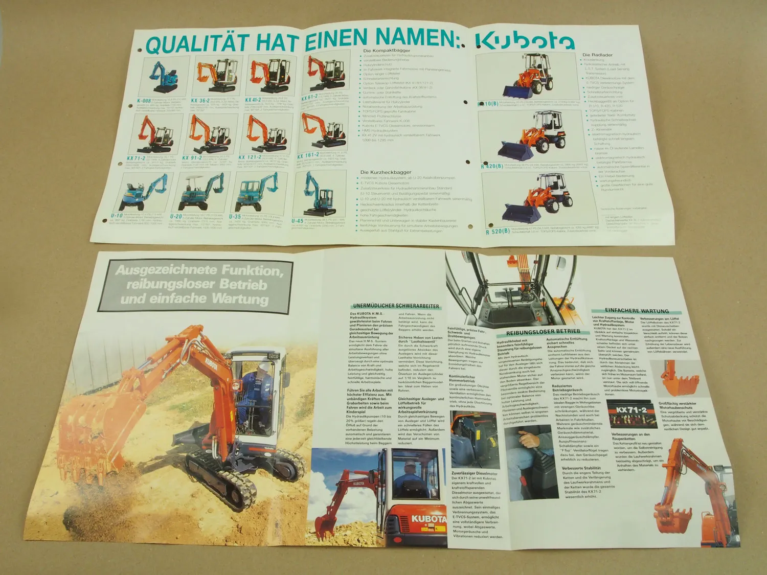 4 Prospekte kubota KX71-2 KX151 KX Serie Komplettprogramm und Kettendumper KC