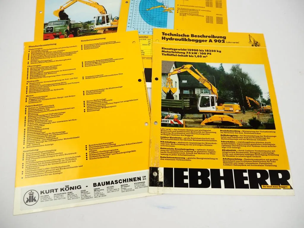 4 Prospekte Liebherr A R 902 Litronic Technische Info Ausrüstung 90 Jahre