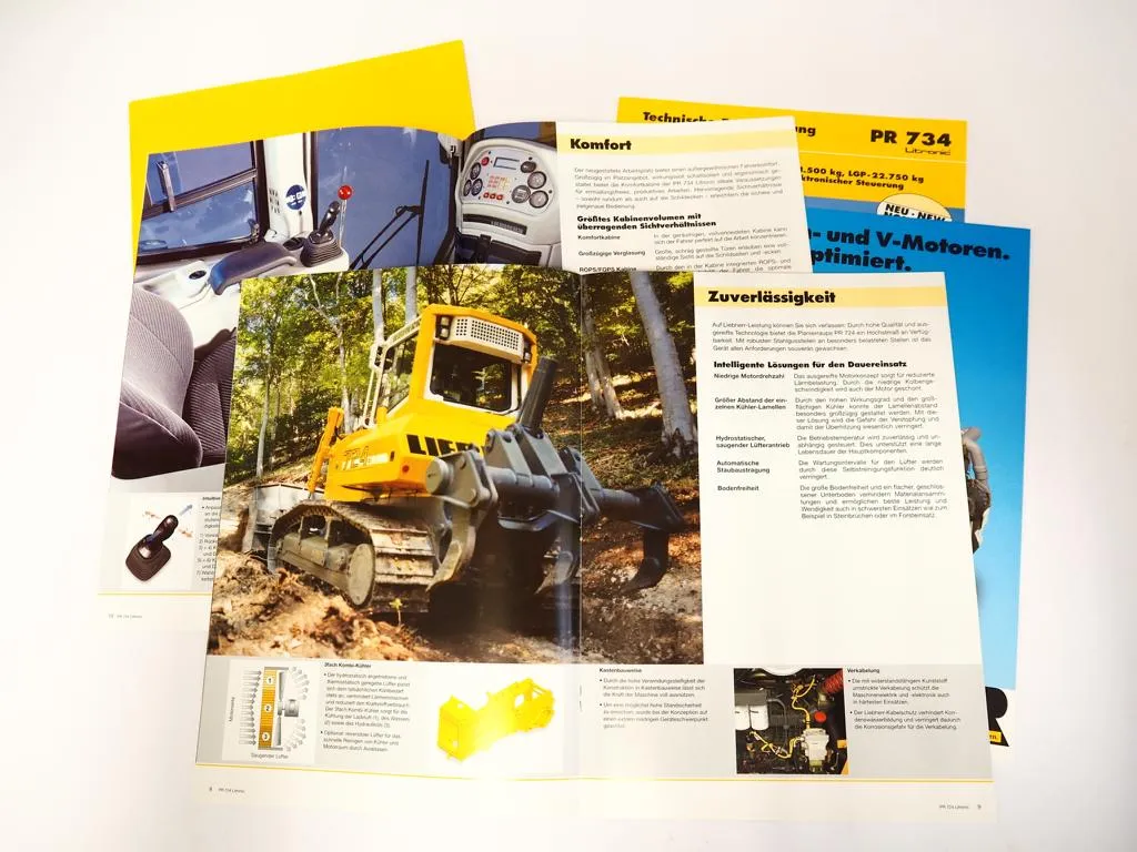 4 Prospekte Liebherr PR 724 734 Litronic Planierraupe Motor 1998/2004