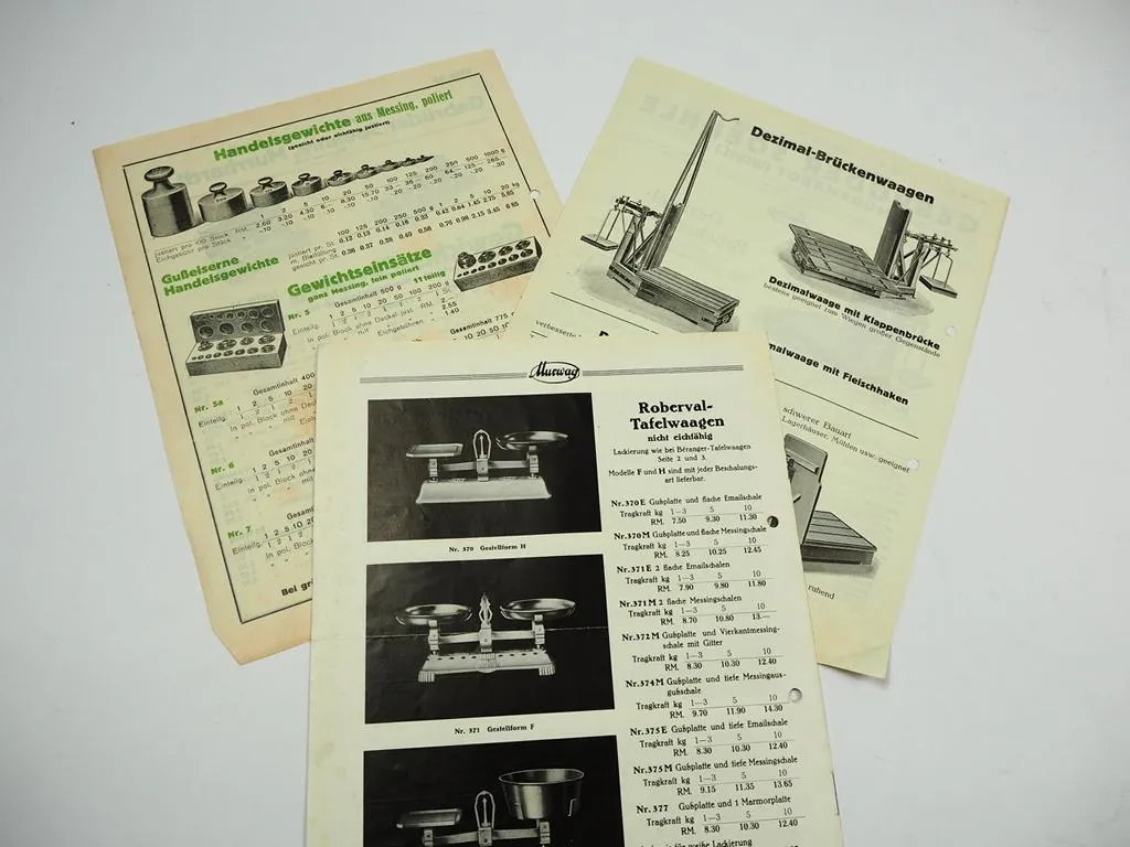 4 Prospekte Murwag Waagen Gewichte Gebr. Soehnle Murrhardt 1927
