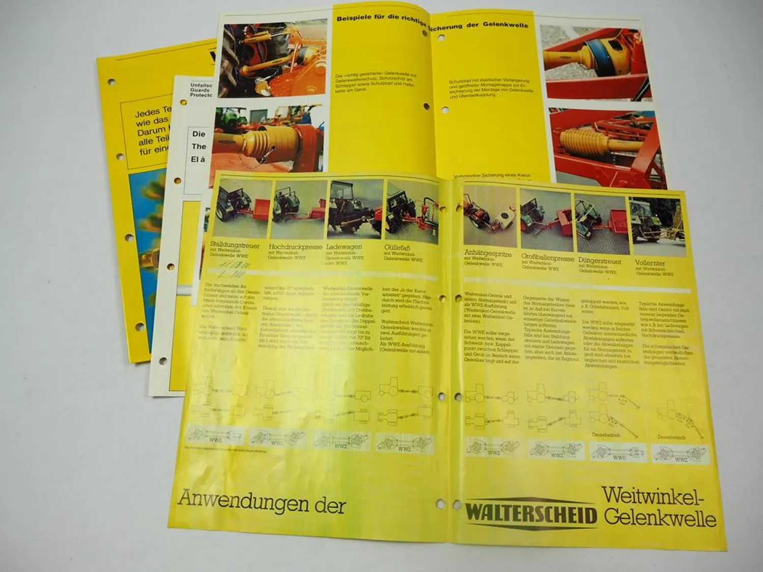 4 Prospekte Walterscheid Gelenkwelle W WWE WWZ für Traktoren 1980/83