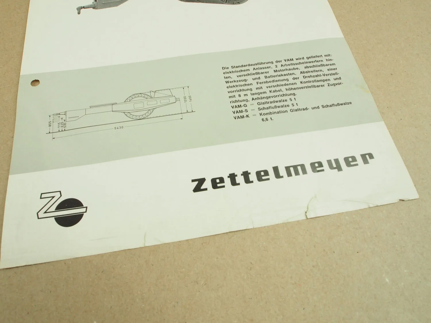 4 Prospekte Zettelmeyer VAM G S K VA3 Bohn & Kähler RW 10 15 Walzen 1965-1973