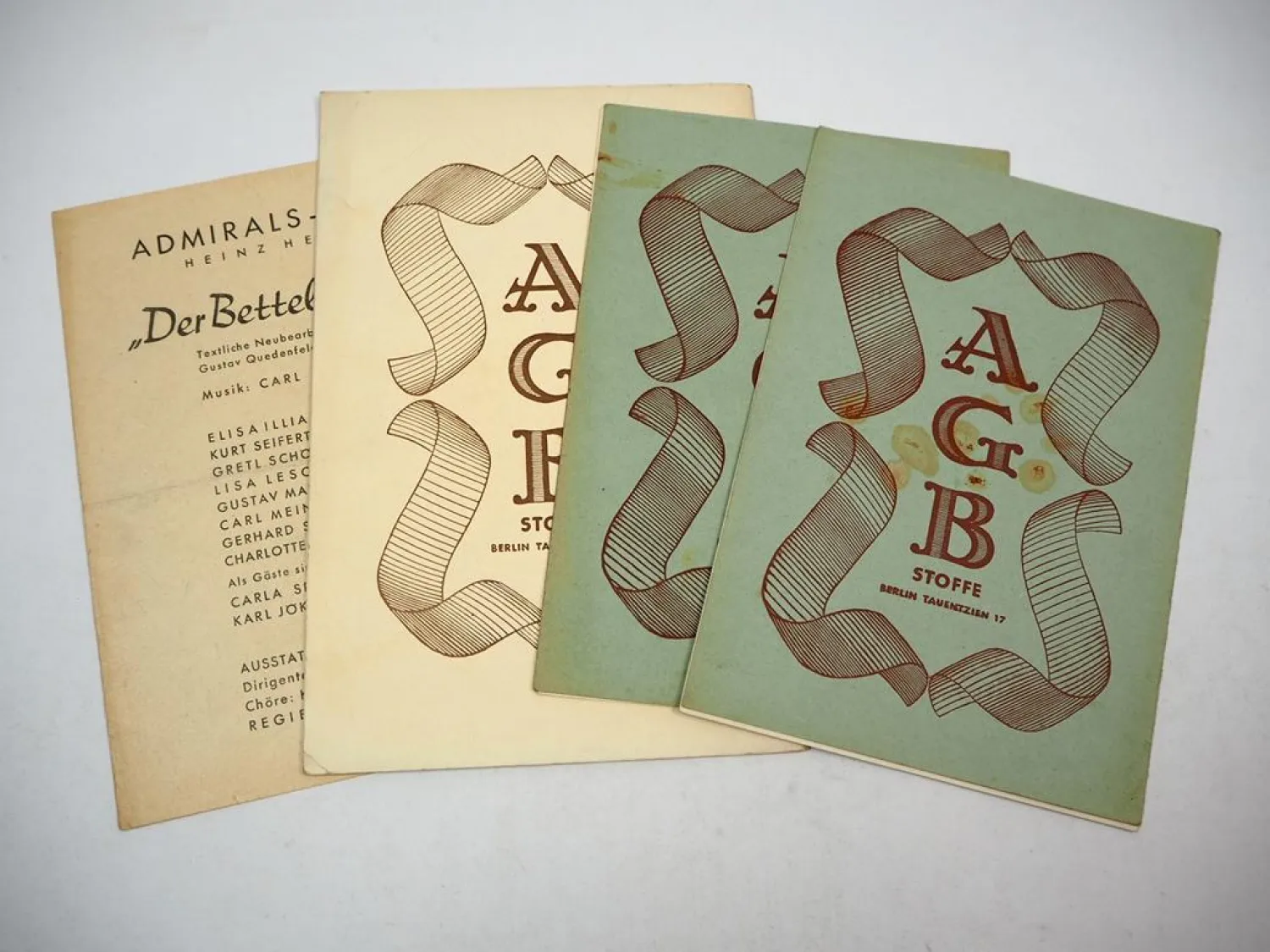 4 Stück Theater Programm Berlin Kurfürstendamm Admirals-Palast ca. 1940