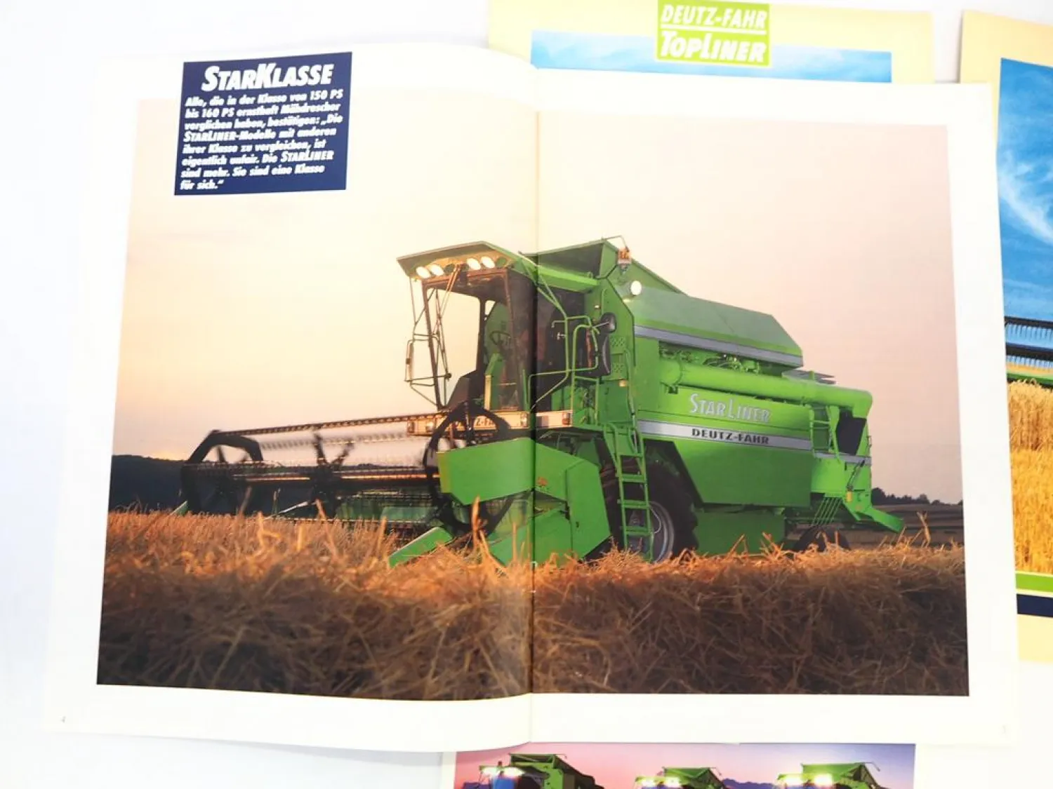 4x Original Prospekt Deutz Fahr Topliner Starliner Mähdrescher 1990er Jahre