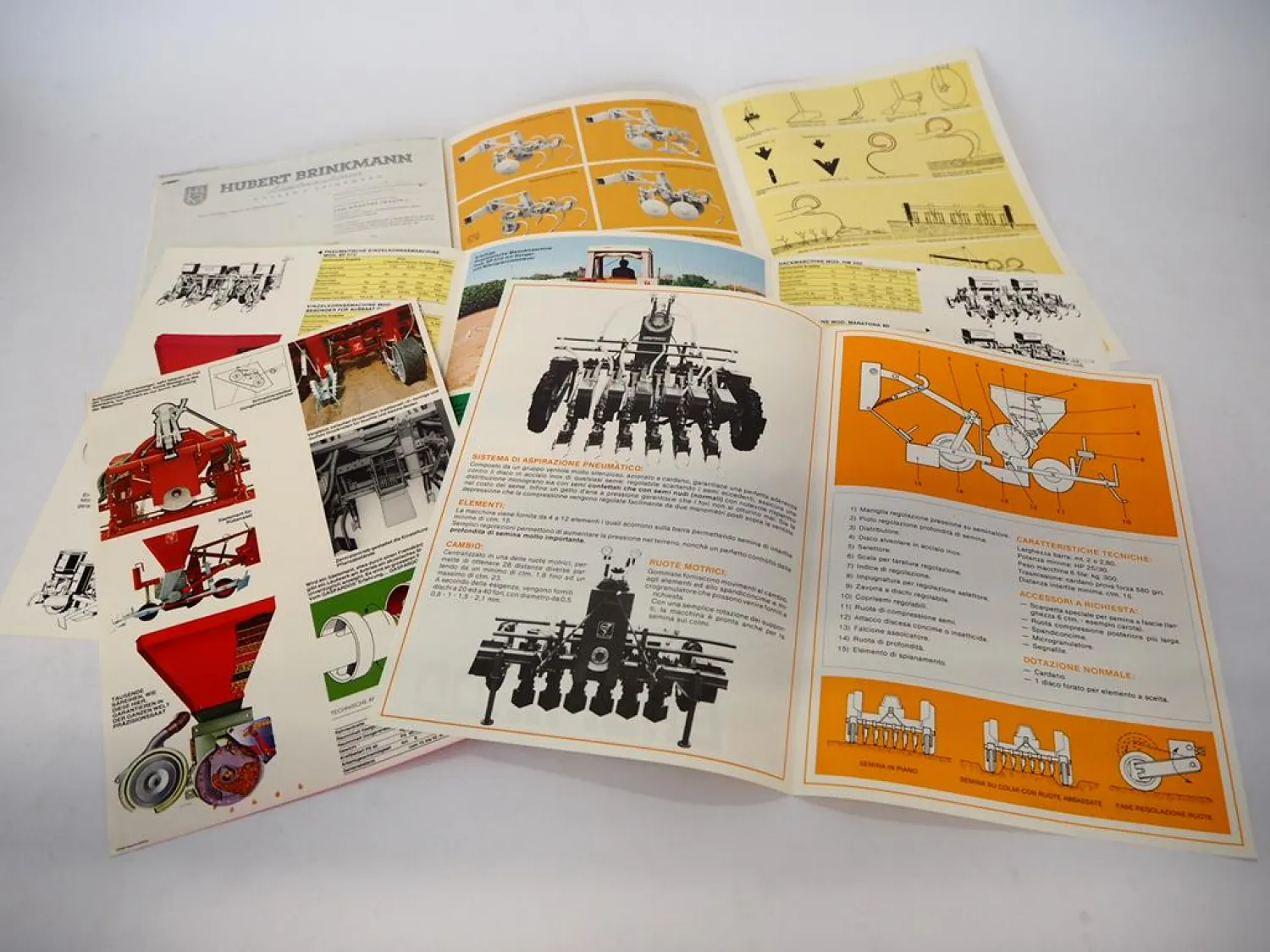 4x Original Prospekt Gaspardo Einzelkornsämaschine Mähwerk Unkrautvernichter