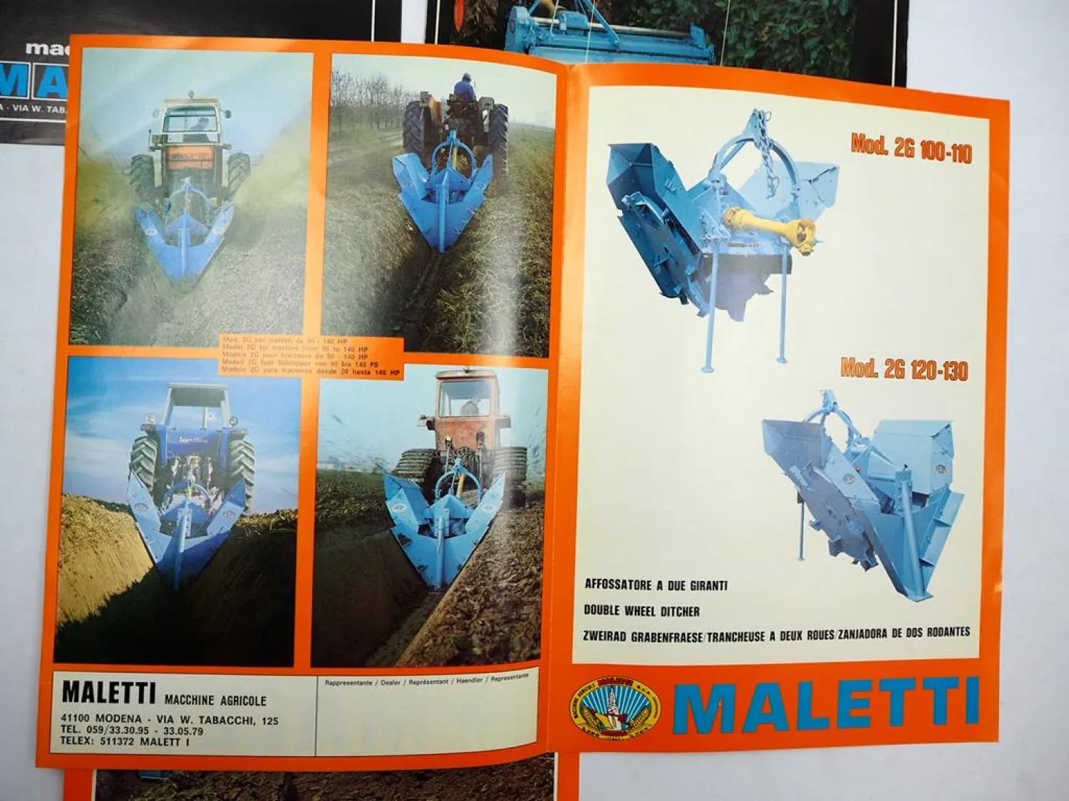 4x Original Prospekt Maletti Landtechnik Grabenfräse 1970/80er Jahre