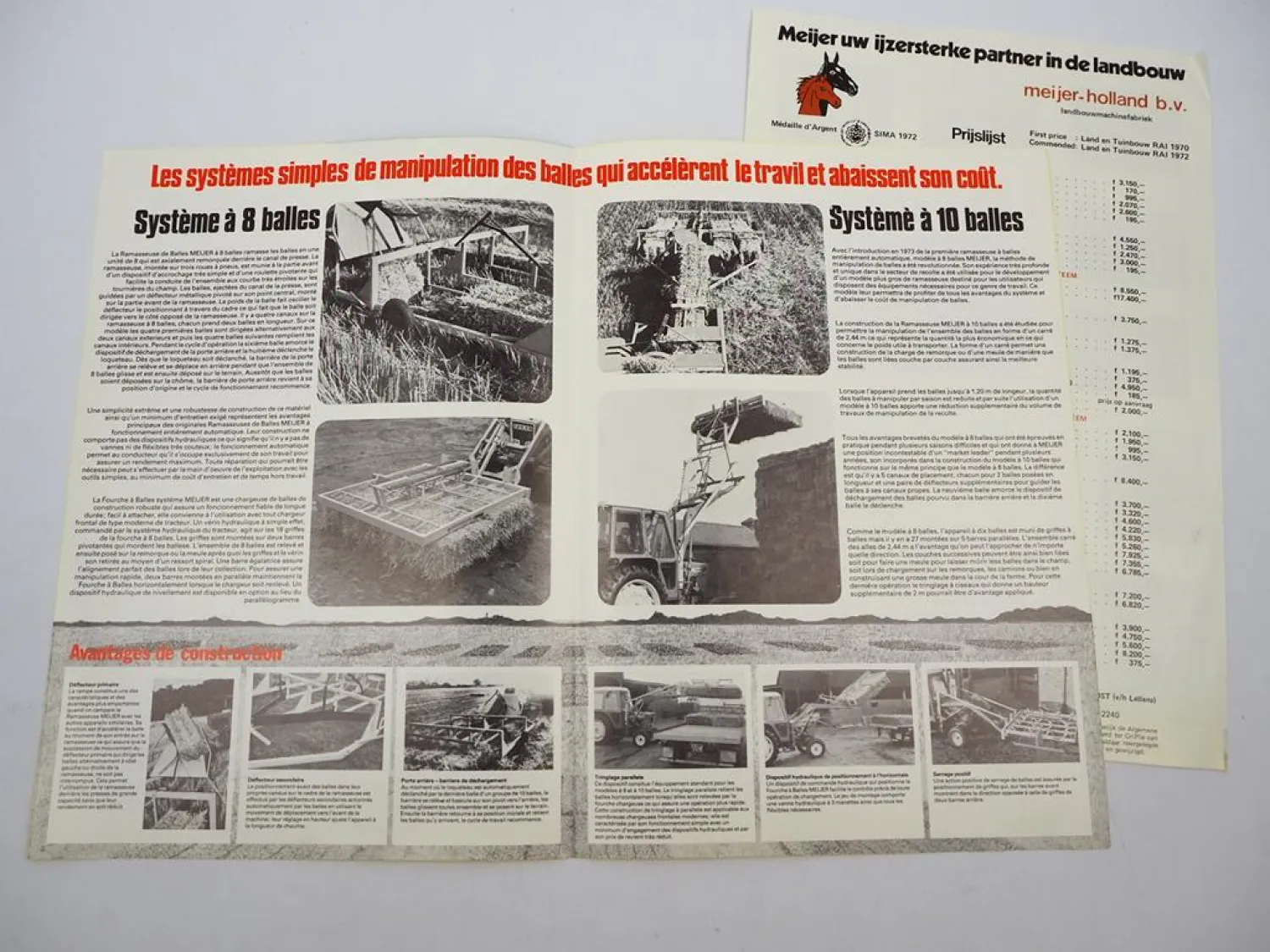 4x Original Prospekt Meijer Holland Landtechnik 1970/80er Jahre