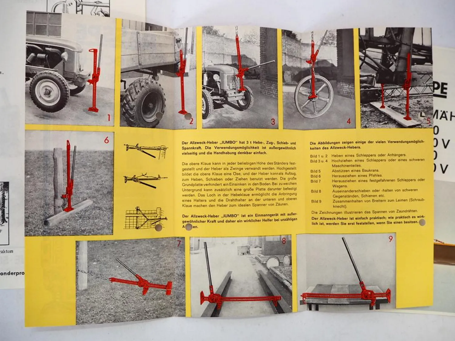 4x Original Prospekt Rasspe Landtechnik 1960/70er Jahre Mähwerke Fingerbalken