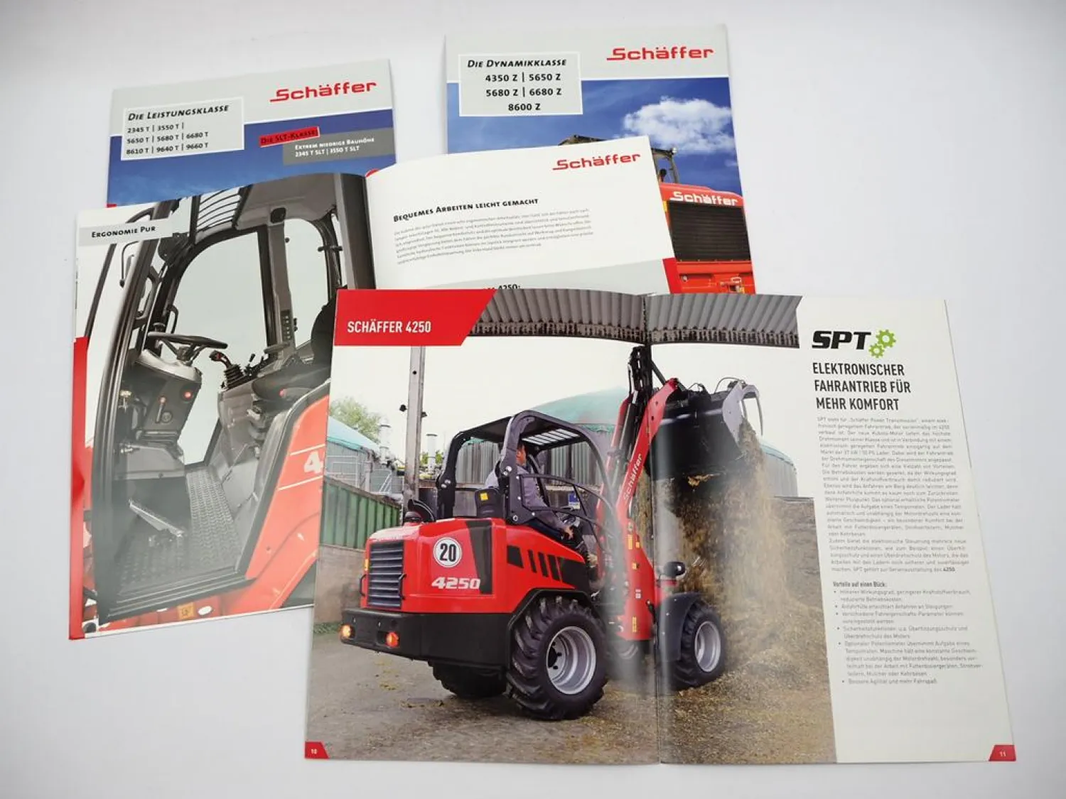 4x Original Prospekt Schäffer 2345 bis 9660 T Z Hoflader Radlader Telelader 2017