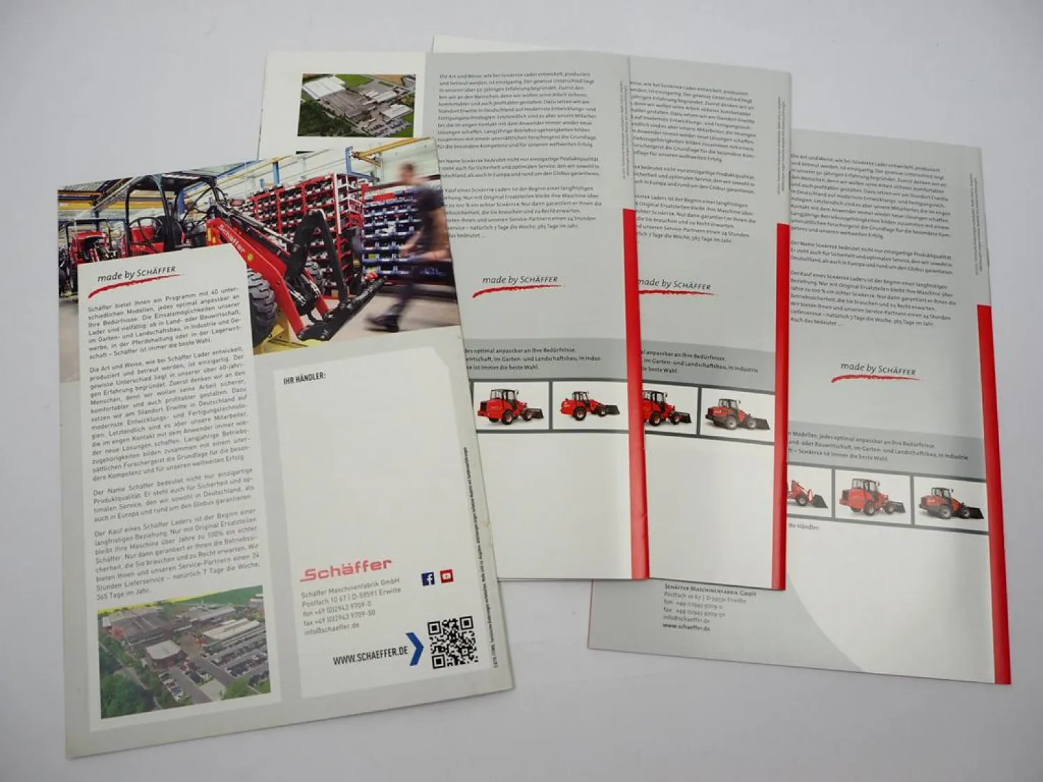 4x Original Prospekt Schäffer 2345 bis 9660 T Z Hoflader Radlader Telelader 2017