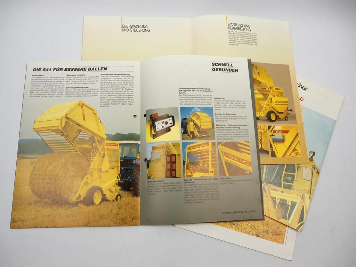 4x Original Prospekt Sperry New Holland Mähdrescher 841 Presse 1980er Jahre