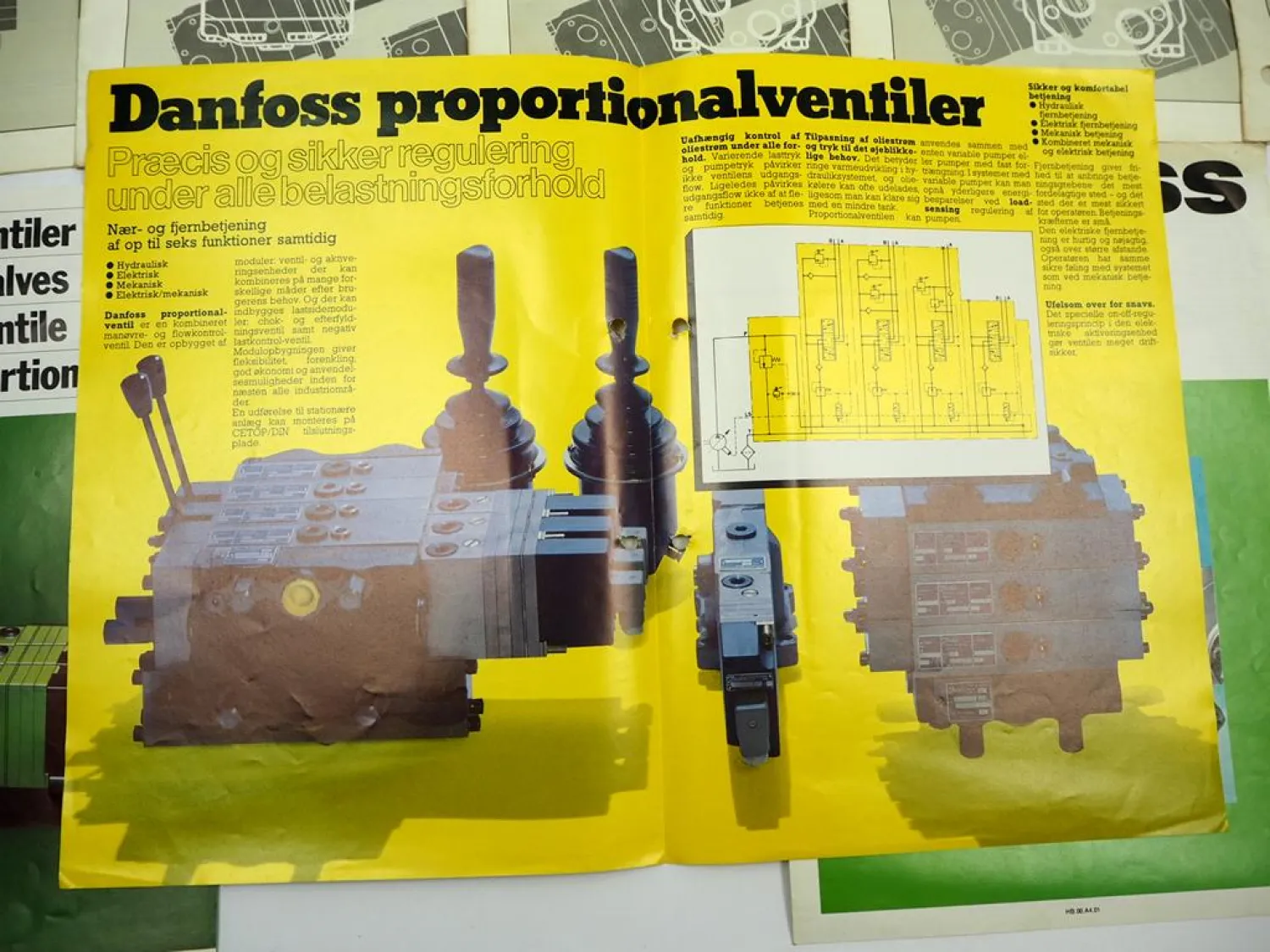 4x Original Prospekt Technische Beschreibung Danfoss Hydraulik Motoren 1970/80er