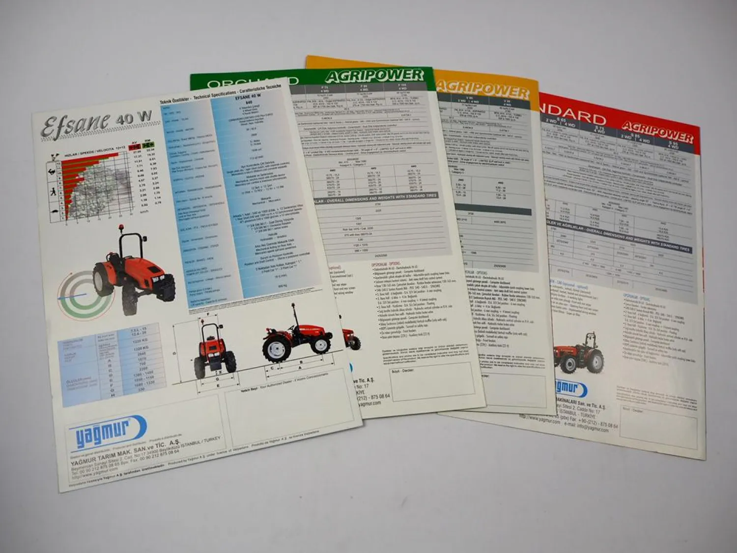 4x Original Prospekt Yagmur Schlepper Agripower Türkei ca. 2000er Jahre