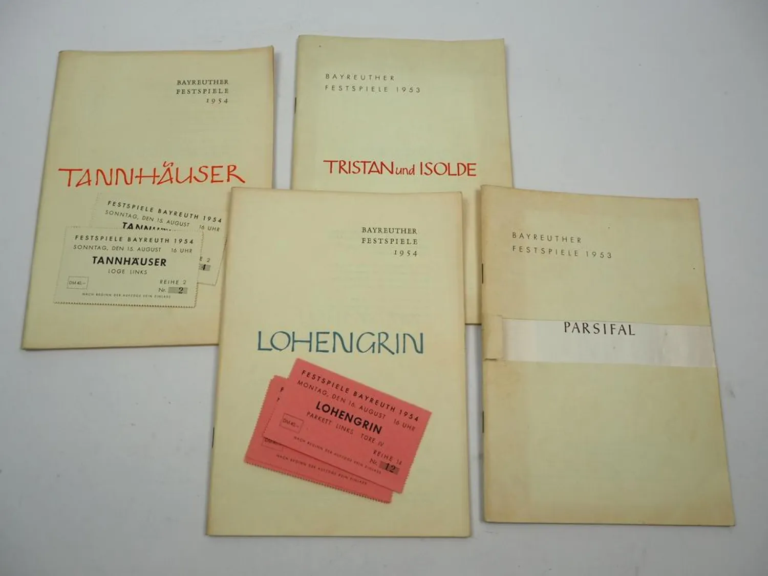4x Programmheft Bayreuther Festspiele 1953/54 Postkarten Flyer