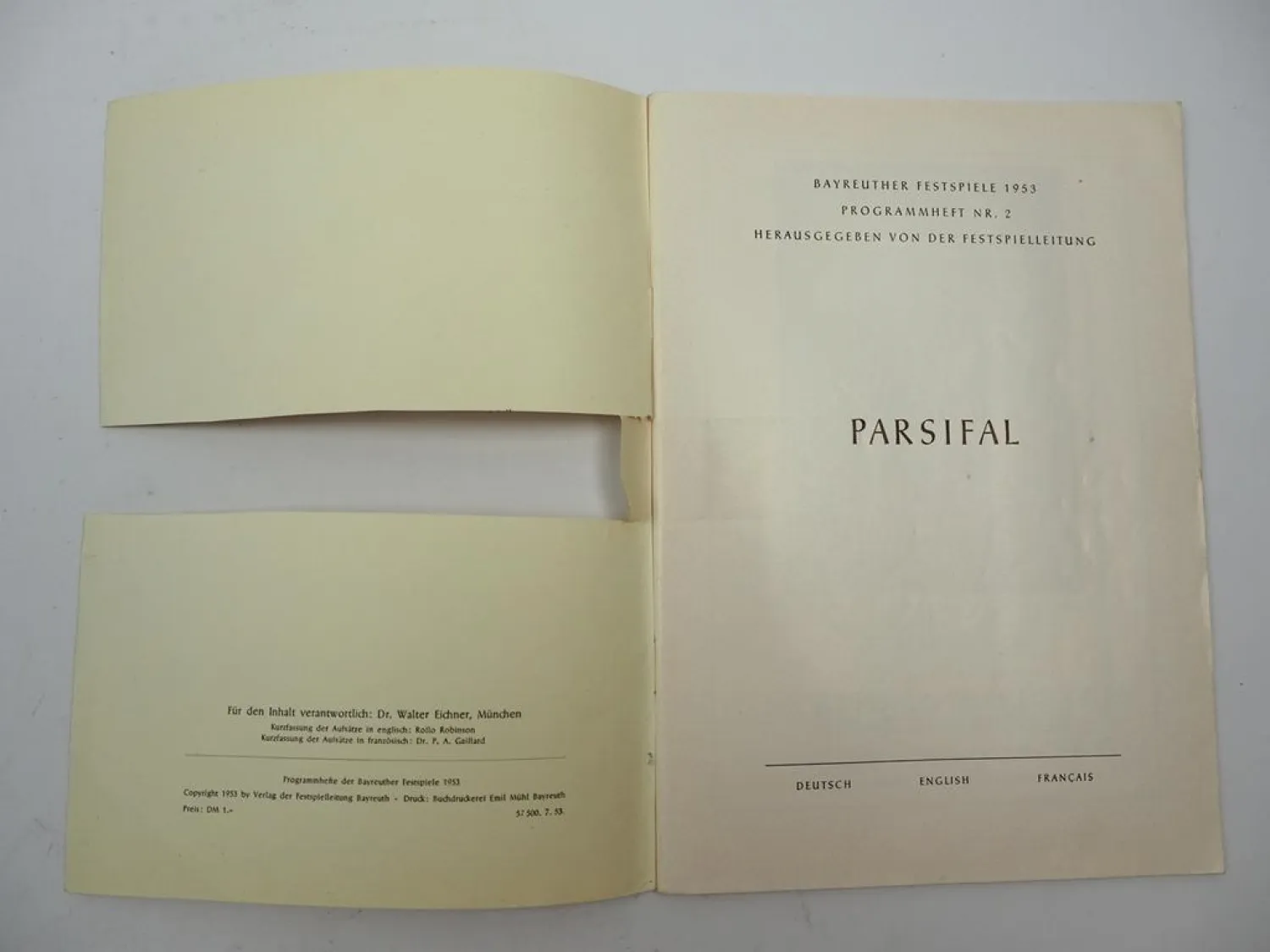 4x Programmheft Bayreuther Festspiele 1953/54 Postkarten Flyer