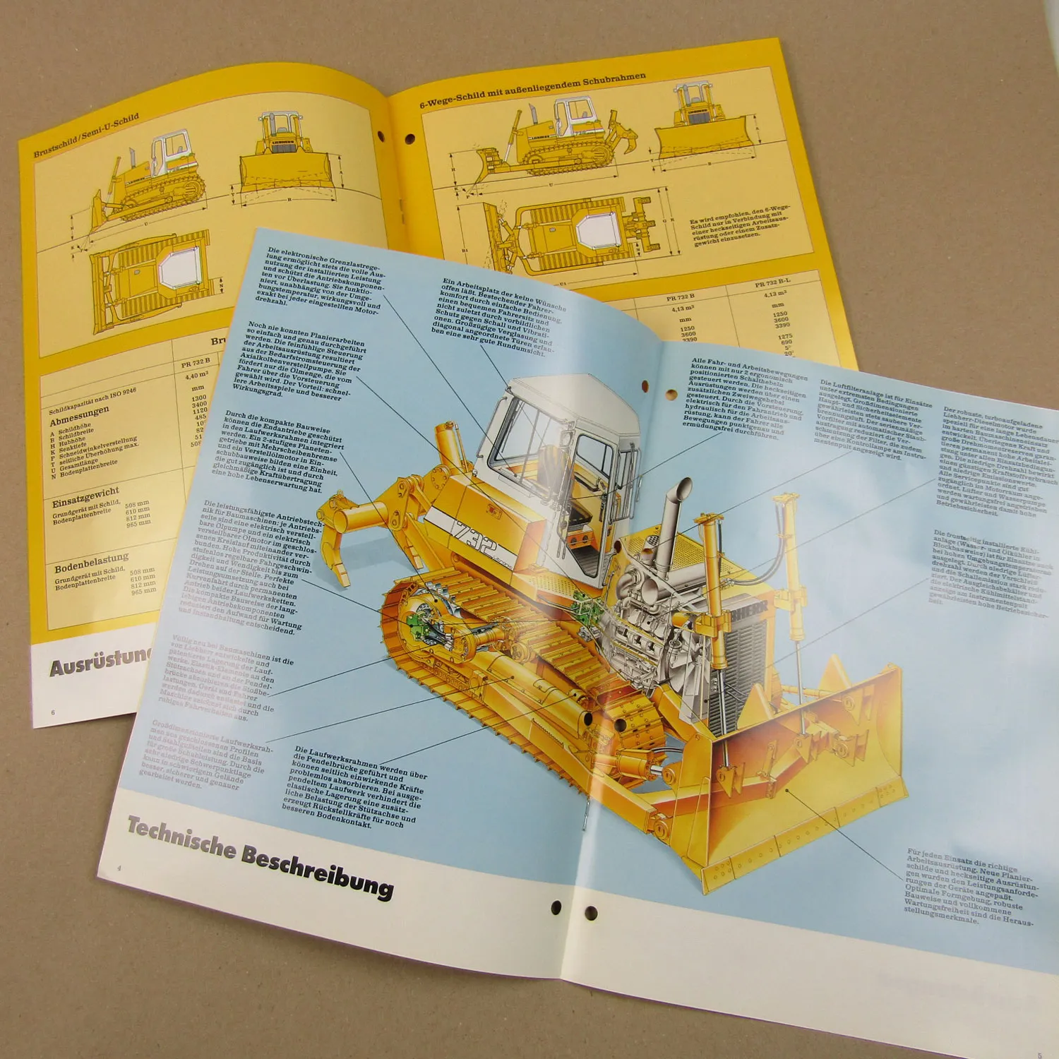 4x Prospekt Liebherr PR732 B Litronic Beschreibung Einsatzbericht Seilkrananlage