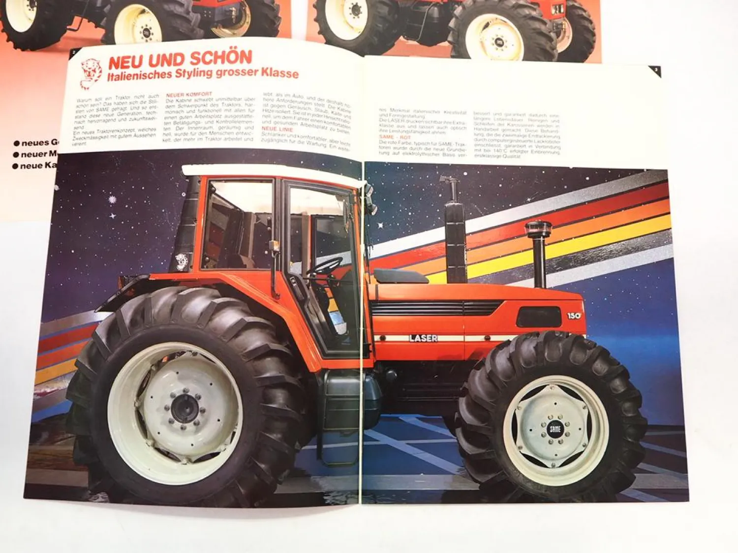 4x Prospekt Same Laser 110 130 150 Schlepper mit technische Daten 1985