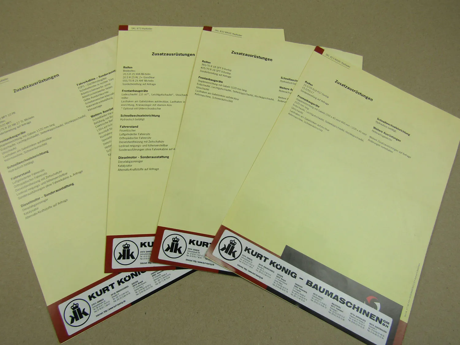 4x Prospekt Schaeff SKL 823 833 843 873 Basic Radlader