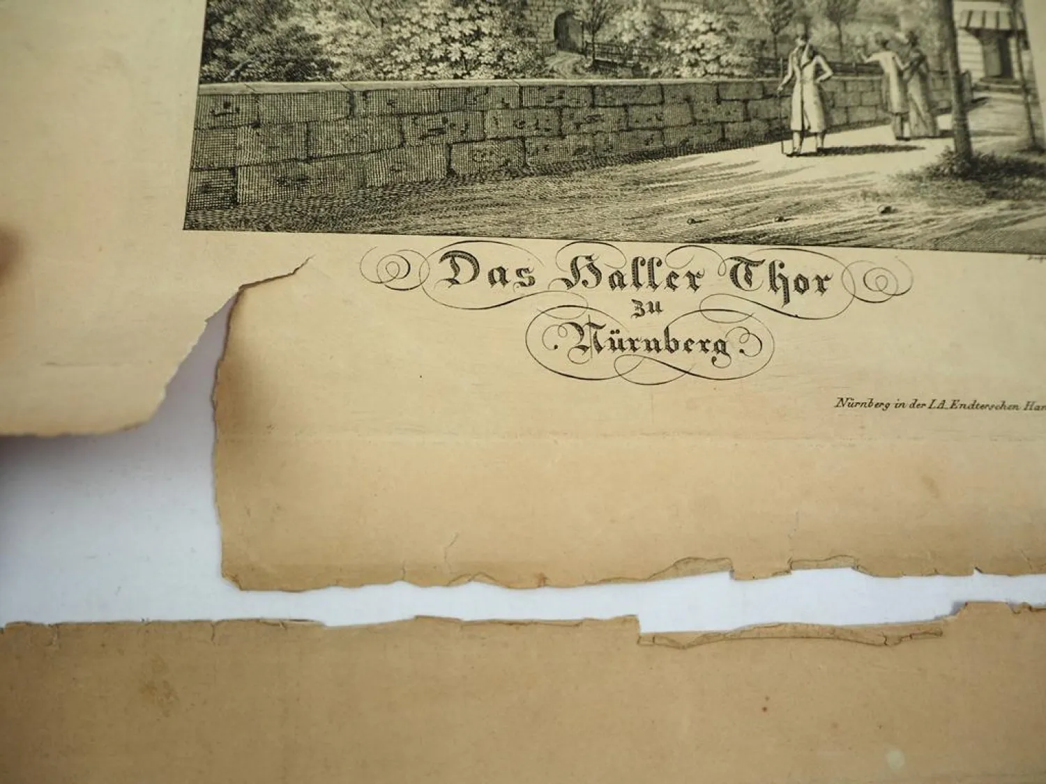 4x Stich Nürnberg um 1850 L. A. Endtersche Handlung