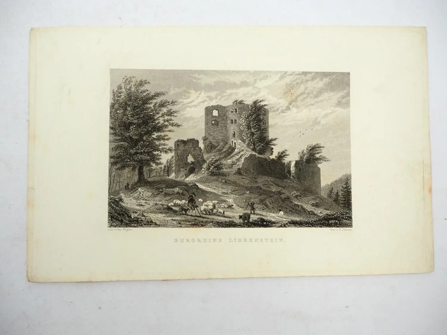 4x Stich o. Lithografie Thüringen Waltershausen Saalfeld Liebenstein Wagner 1850