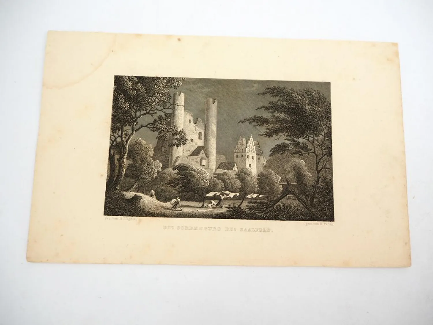 4x Stich o. Lithografie Thüringen Waltershausen Saalfeld Liebenstein Wagner 1850
