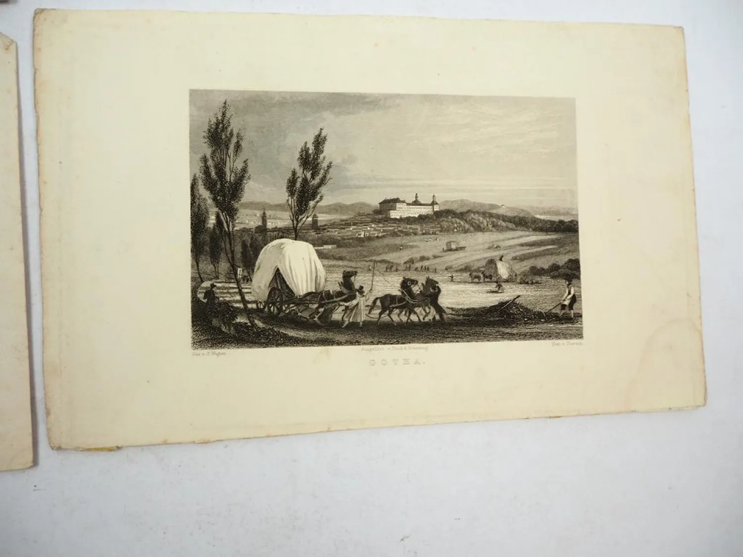 4x Stich oder Lithografie Thüringen Jena Gotha Erfurt Weimar Otto Wagner um 1850