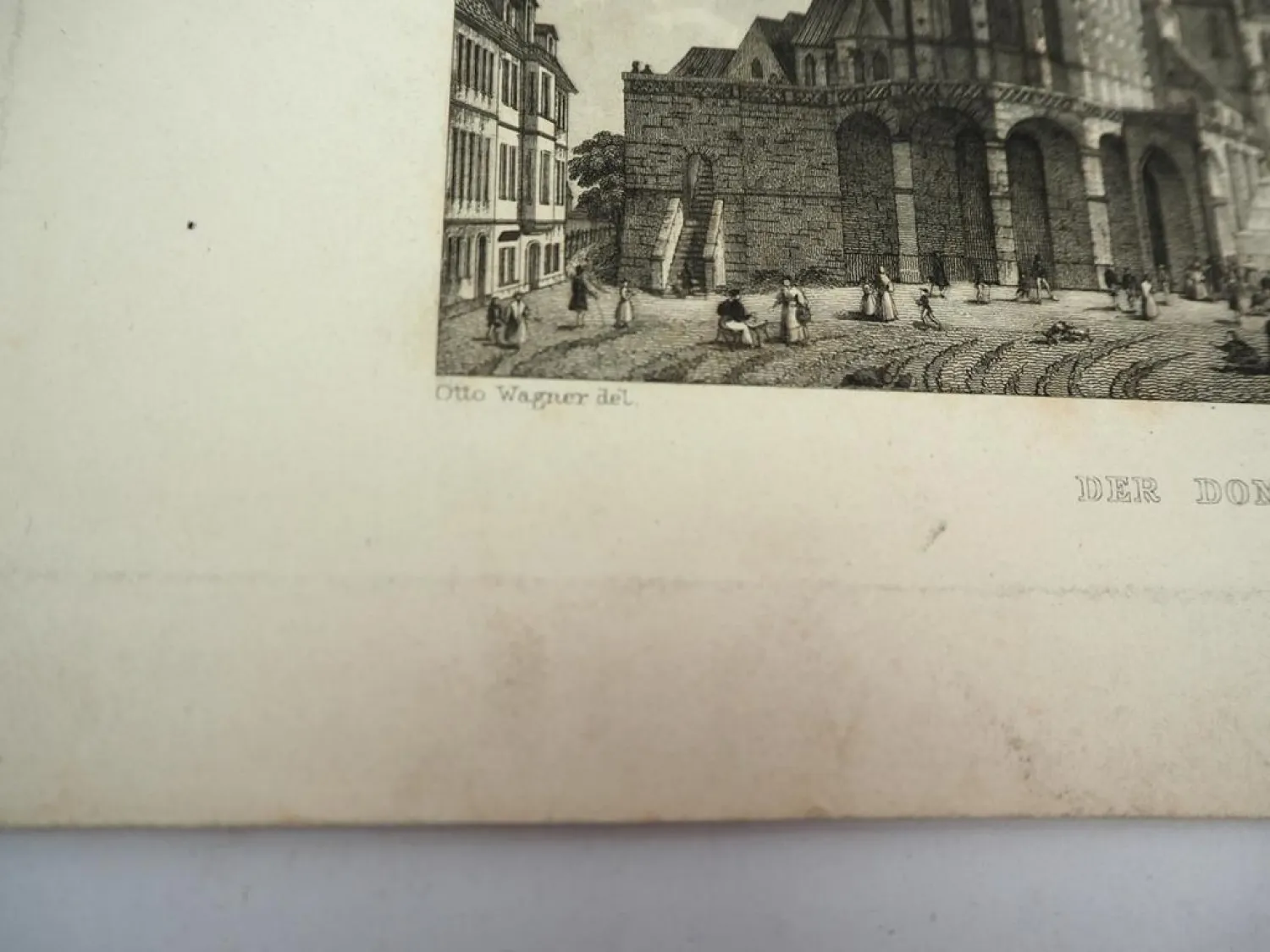4x Stich oder Lithografie Thüringen Jena Gotha Erfurt Weimar Otto Wagner um 1850