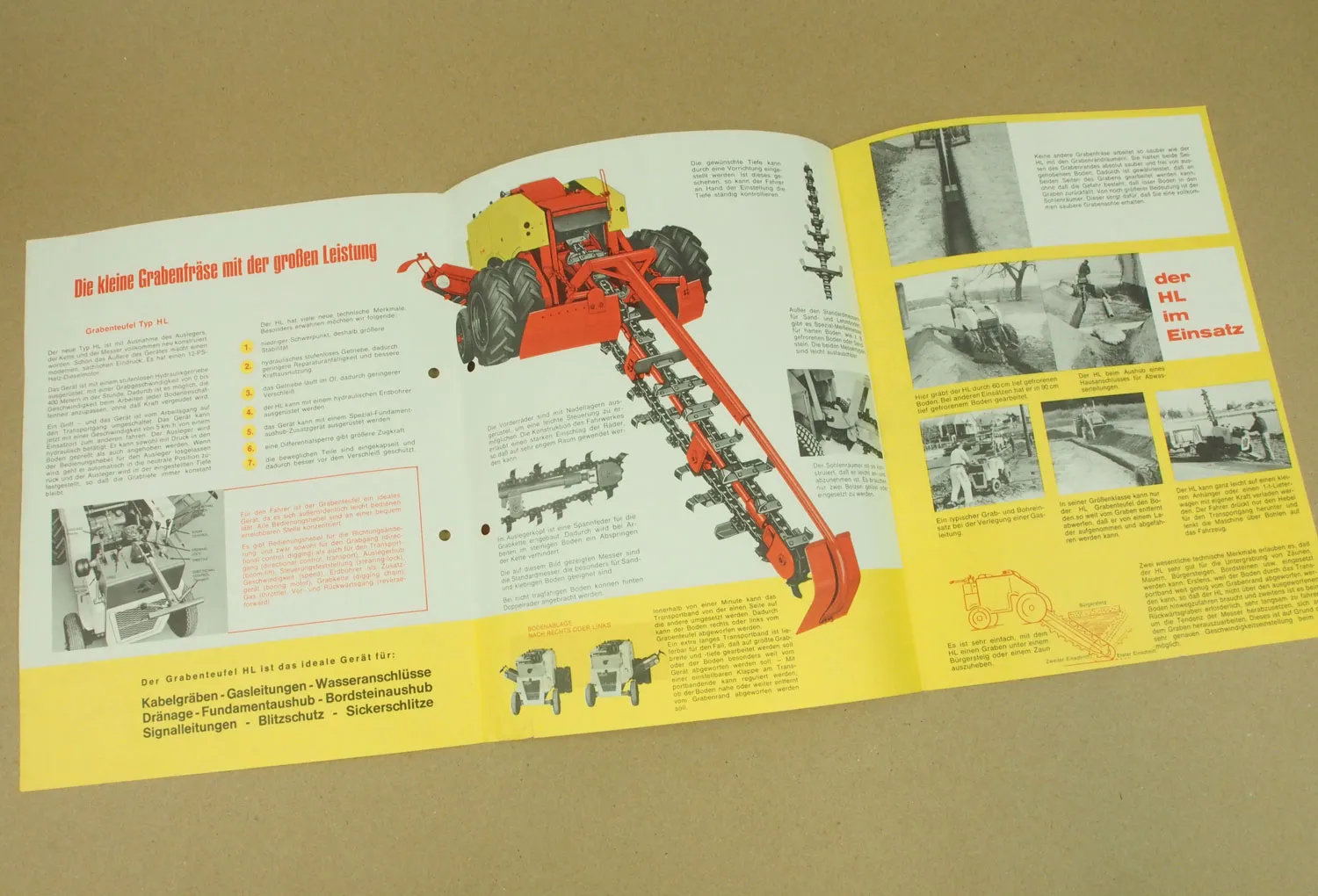 5 Prospekte Grabenmeister D 350 600 800 GM1 mini GM3 Grabenteufel HL
