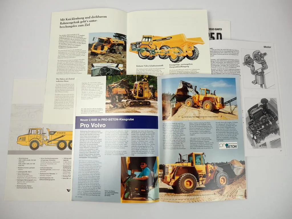 5 Prospekte Volvo A25D A30D Dumper 1998/2002