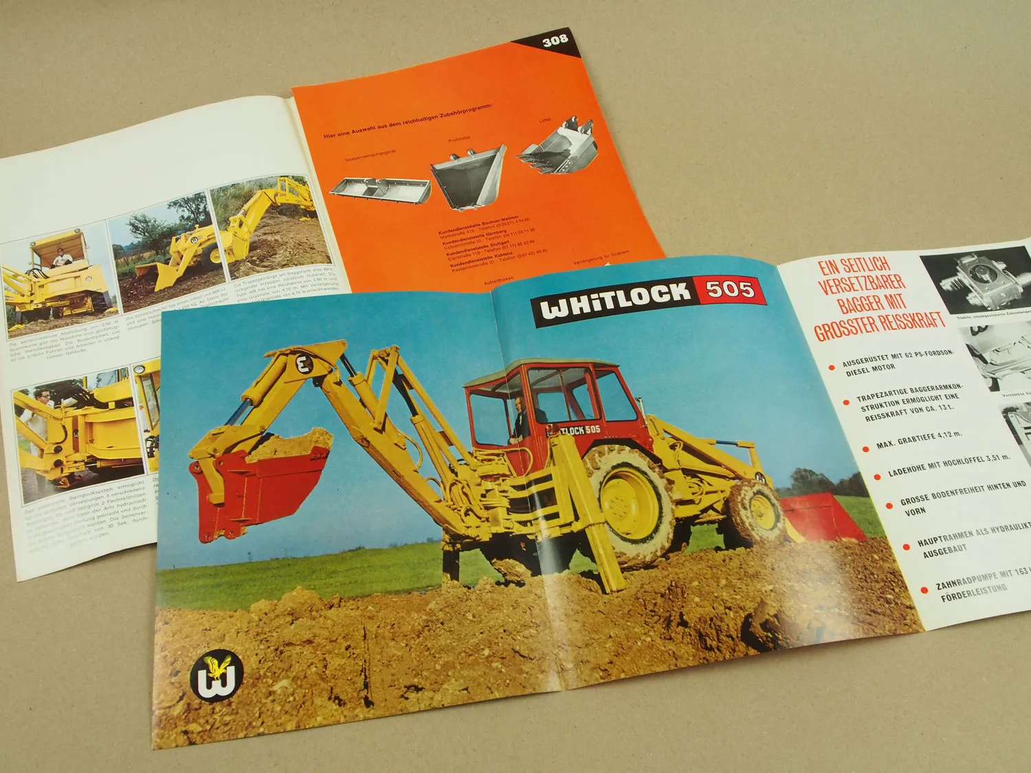 5 Prospekte WHiTLOCK 105 305 308 505 605 aus den 60er Jahren