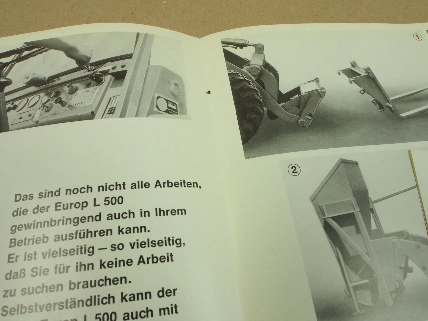 5 Prospekte Zettelmeyer Europ L500 Lader + Heckbagger von ca 1965