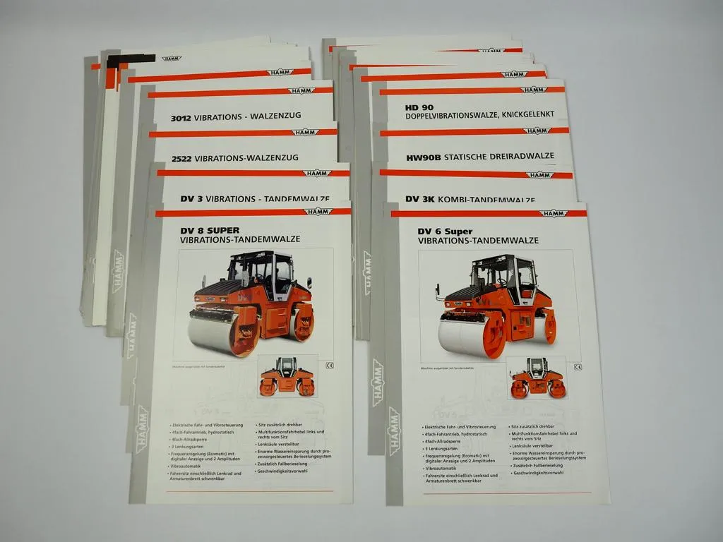 53 Prospekte HAMM Walzen HD DV Tandemwalze Walzenzug 90er Jahre